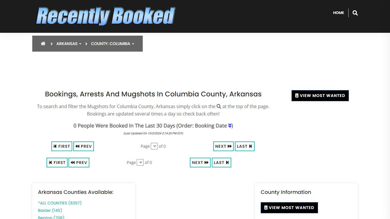 Bookings, Arrests and Mugshots in Columbia County, Arkansas