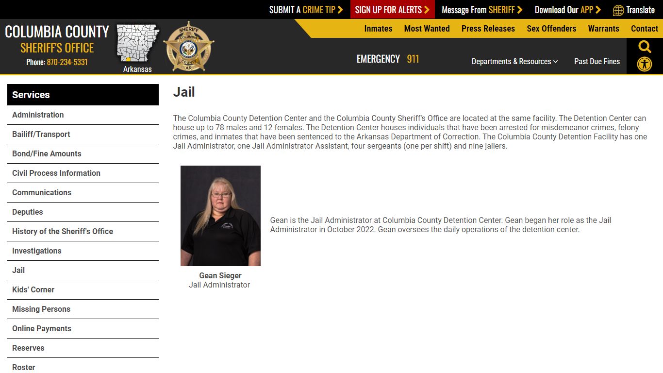 Jail - Columbia County Sheriff AR